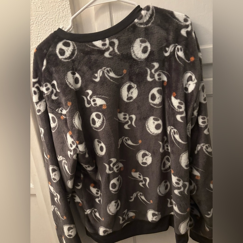 Disney Nightmare Before Christmas Gray Sweater with Spooky Print